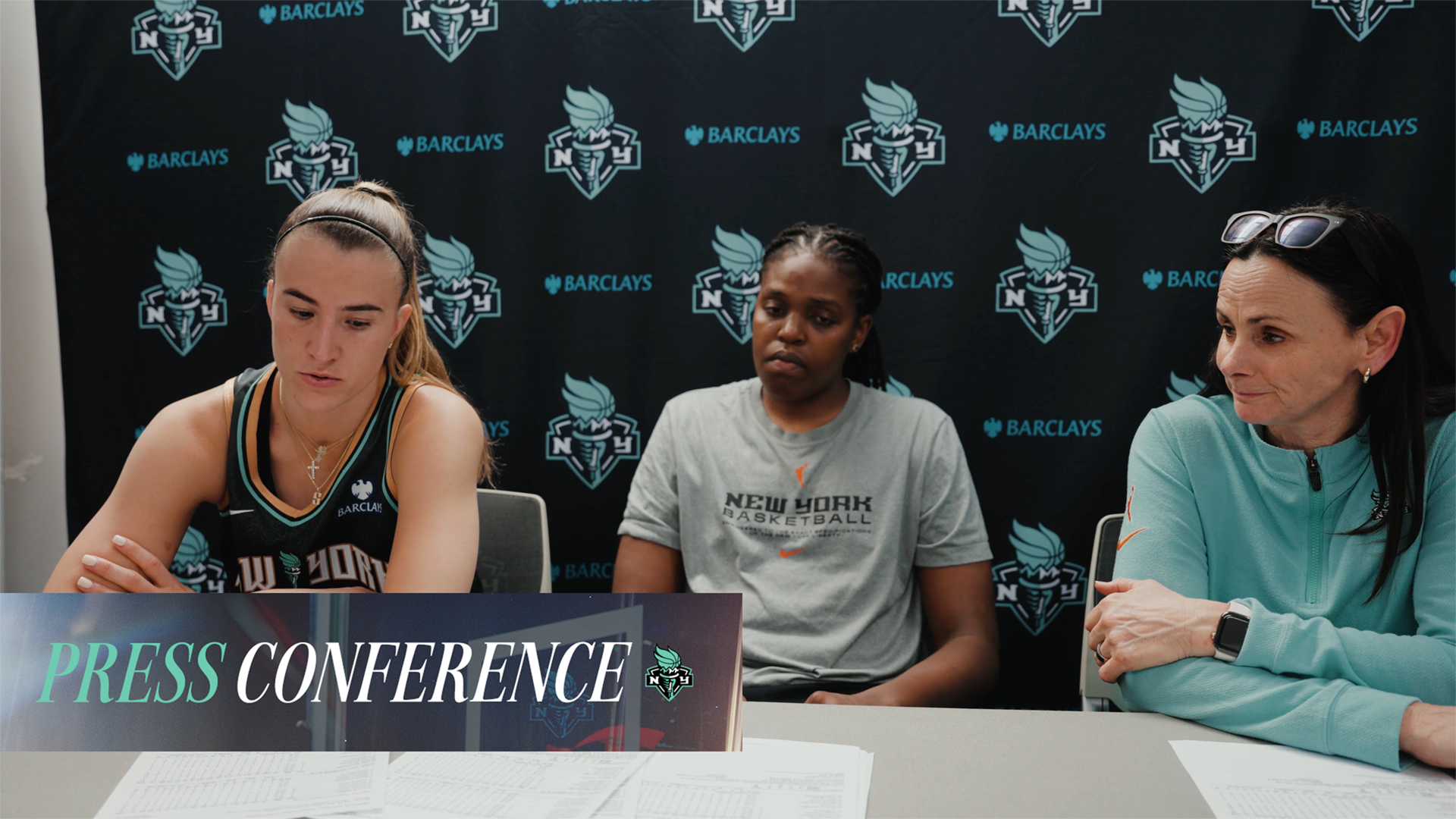 Sabrina Ionescu, Jonquel Jones & Coach Sandy Brondello | Postgame Press Conference July 28, 2025