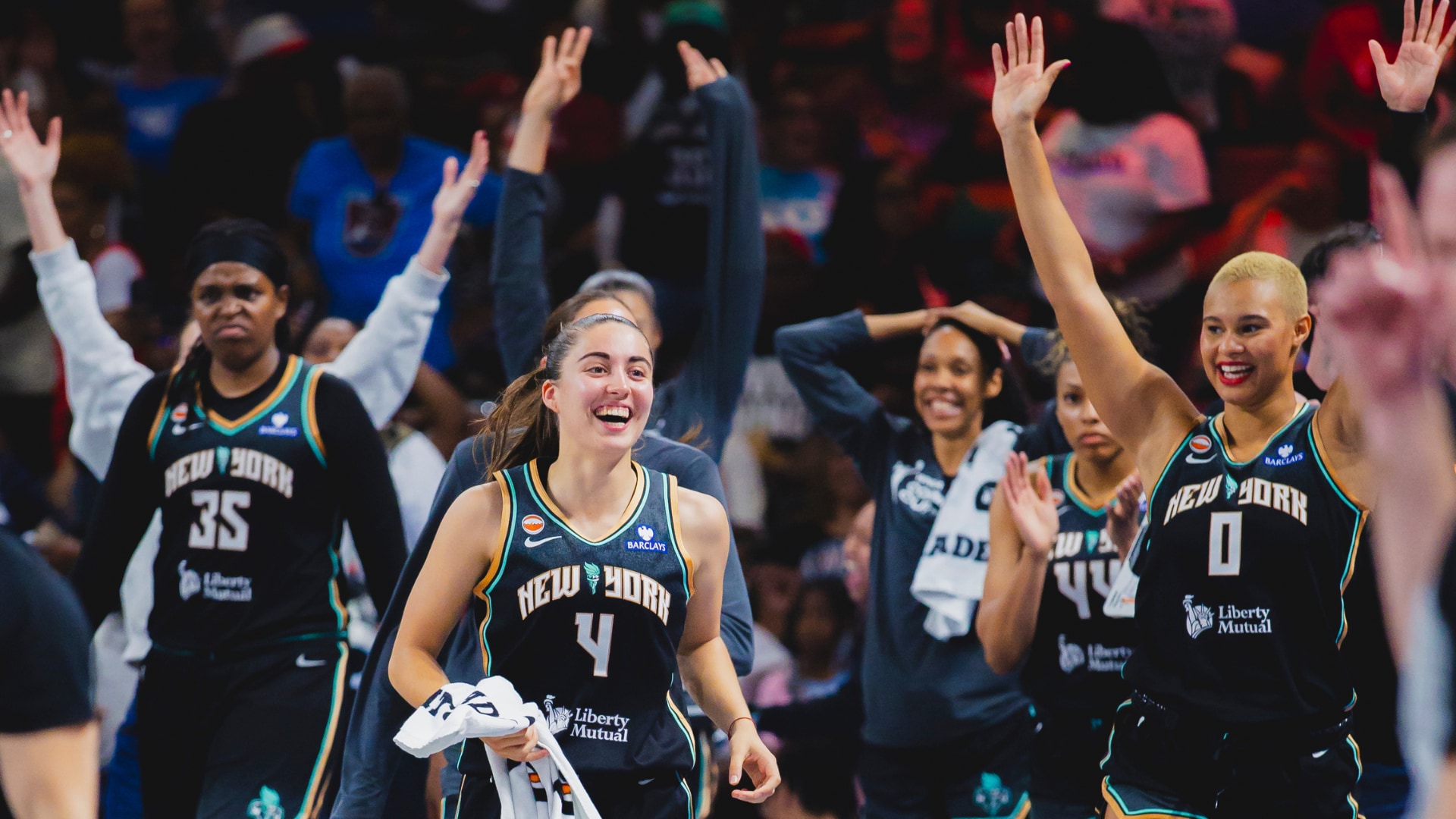 Satou Sabally in a New York Liberty jersey vs. Atlanta, June 11, 2026