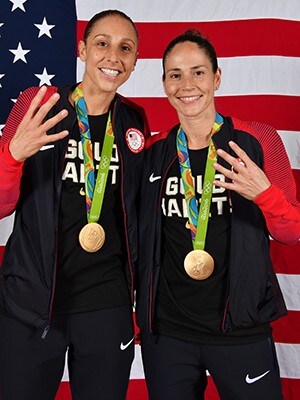 Diana Taurasi (left) and Sue Bird each are hoping to claim a record fifth Olympic gold this summer in Tokyo