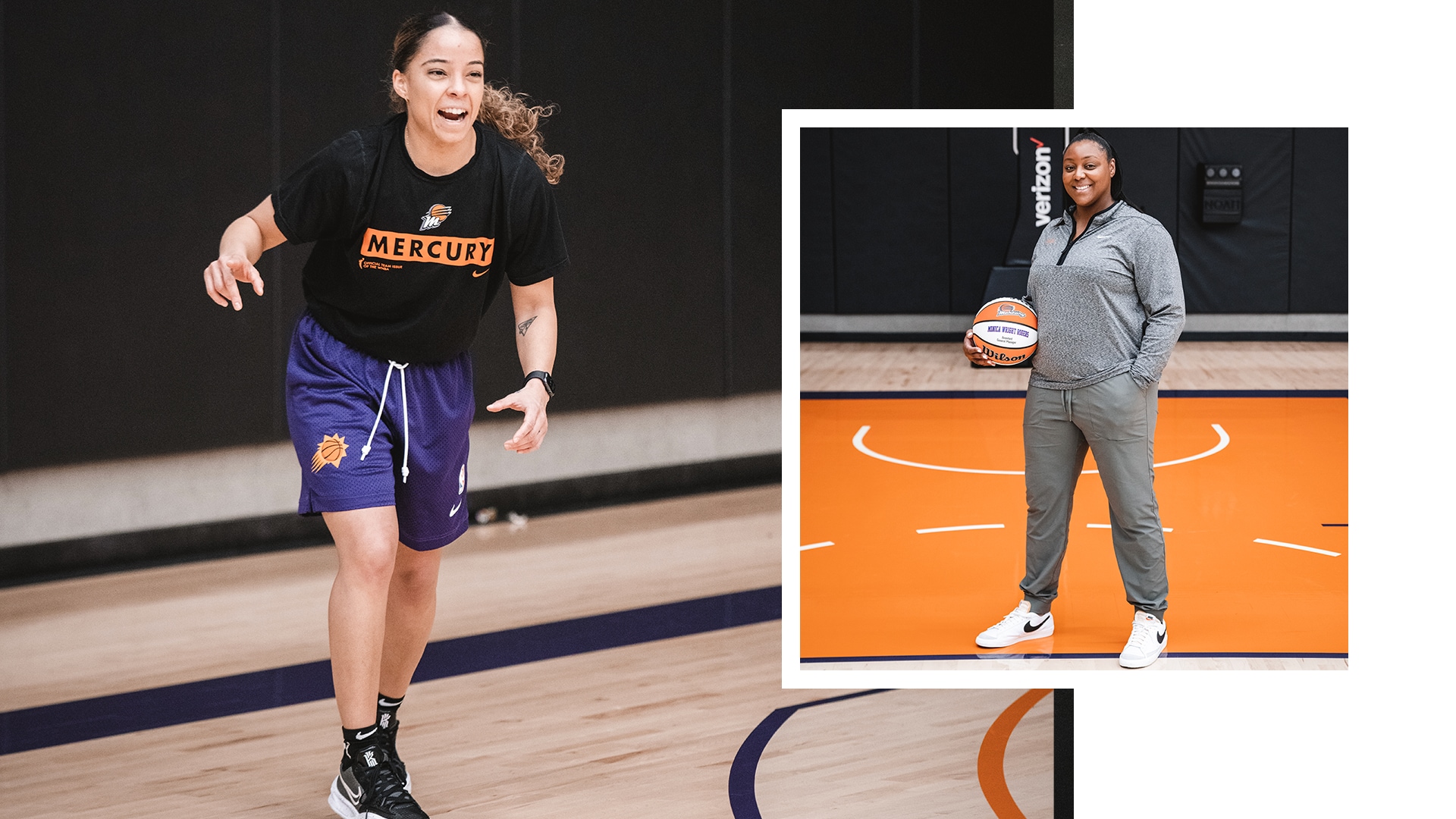 Photos of Cinnamon Lister - Assistant Coach and Monica Wright Rogers - Assistant General Manager 