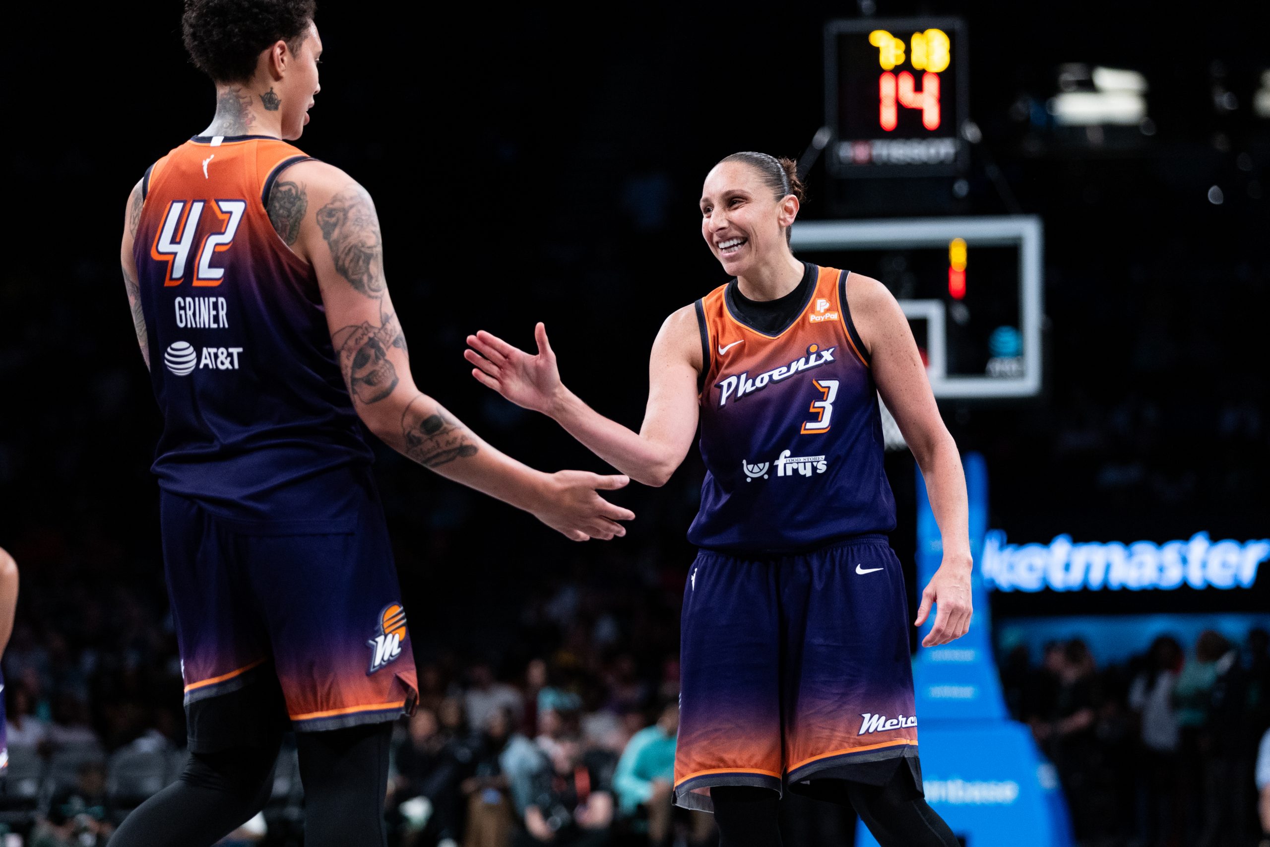 Diana Taurasi and the Phoenix Mercury June 20th 2023 vs. Spark