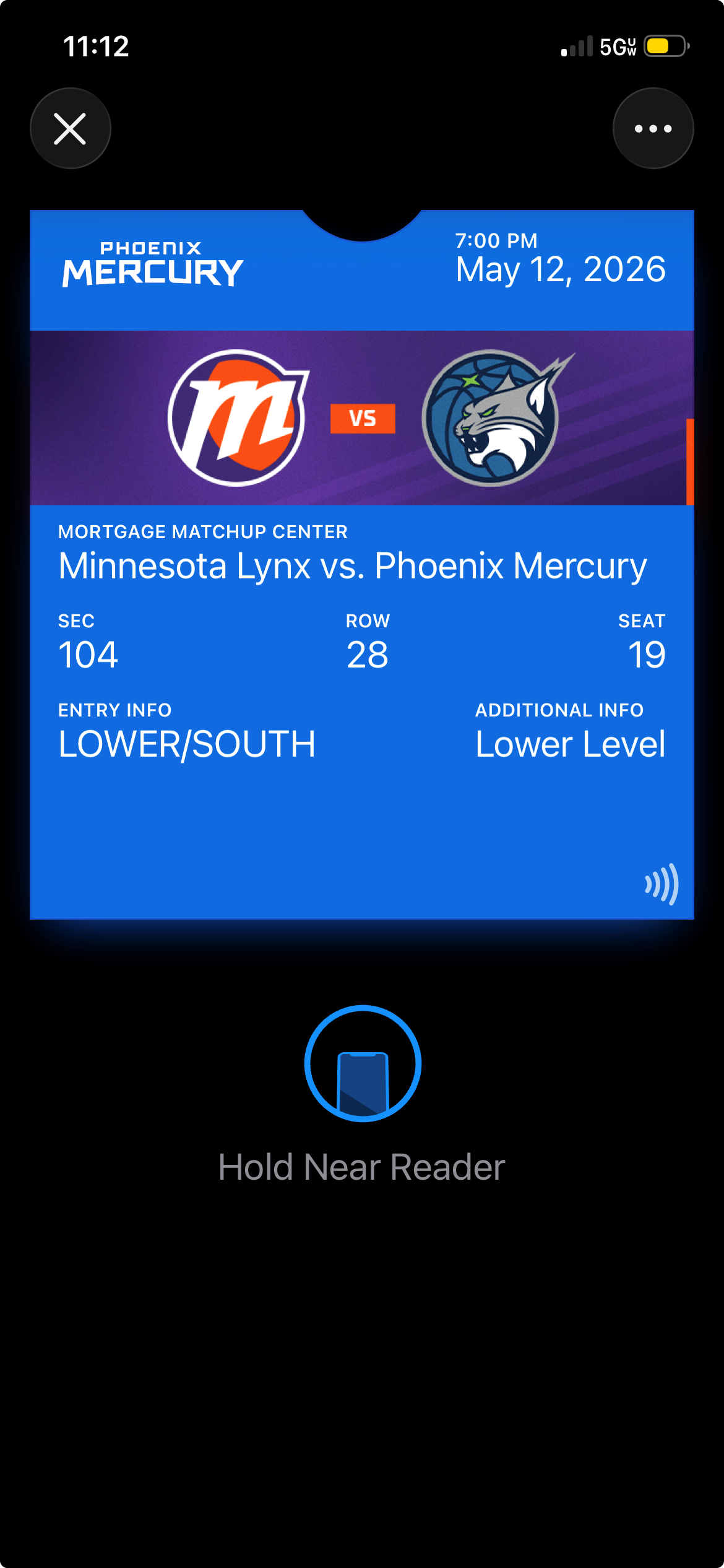 Screen Shot of tickets in wallet