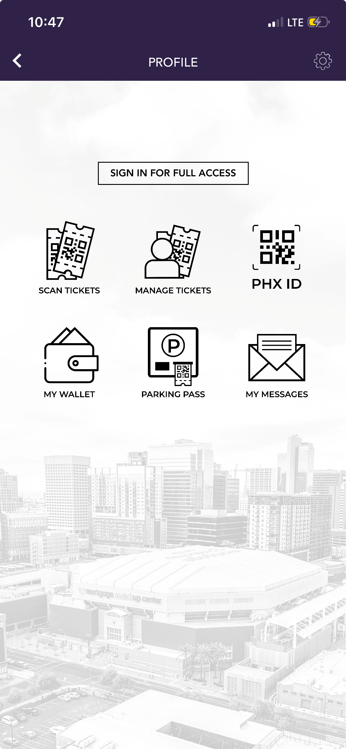 Screen Shot of Suns-Mercury-Mortgage Matchup Center App login page