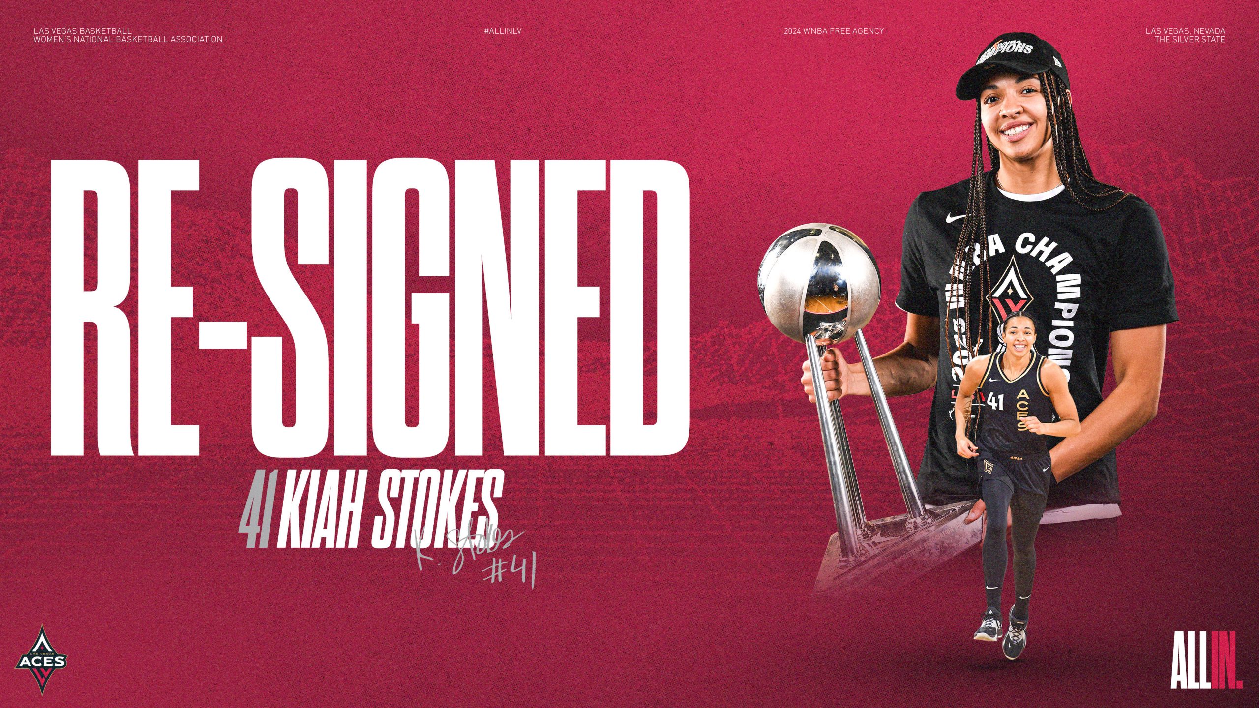 Las Vegas Aces Re-Sign Veteran Center, Two-Time WNBA Champion Kiah Stokes