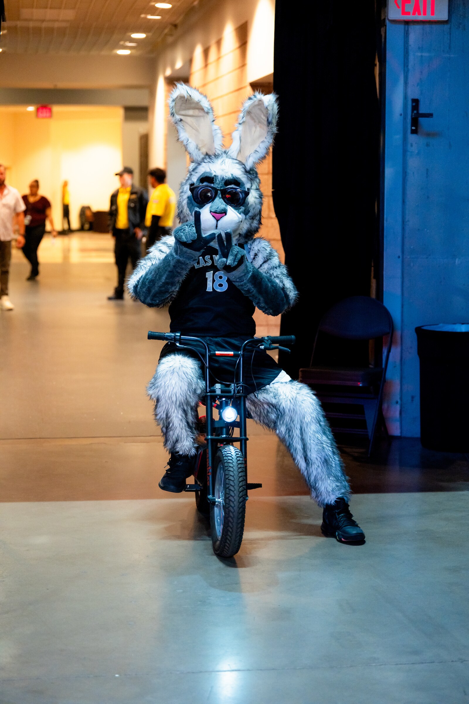 BUCKET$ on his bicycle