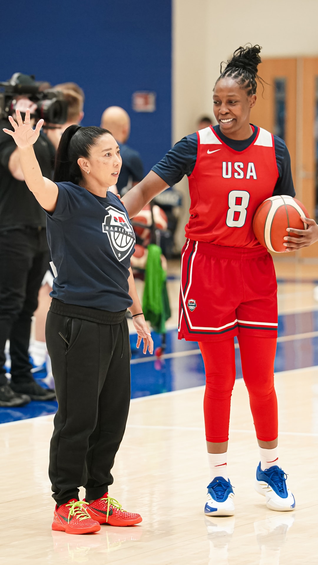 Chelsea Gray and Jackie Young at the December 2025 USA Women's National Team Training Camp (Photo Credit: USA Basketball)
