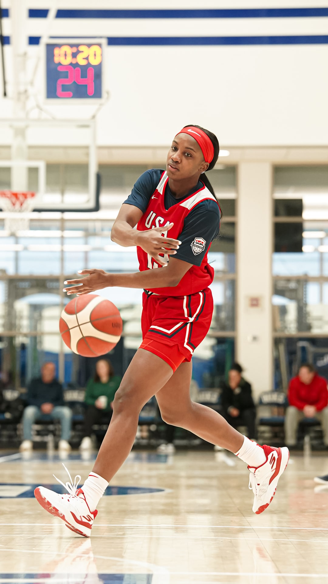 Chelsea Gray and Jackie Young at the December 2025 USA Women's National Team Training Camp (Photo Credit: USA Basketball)
