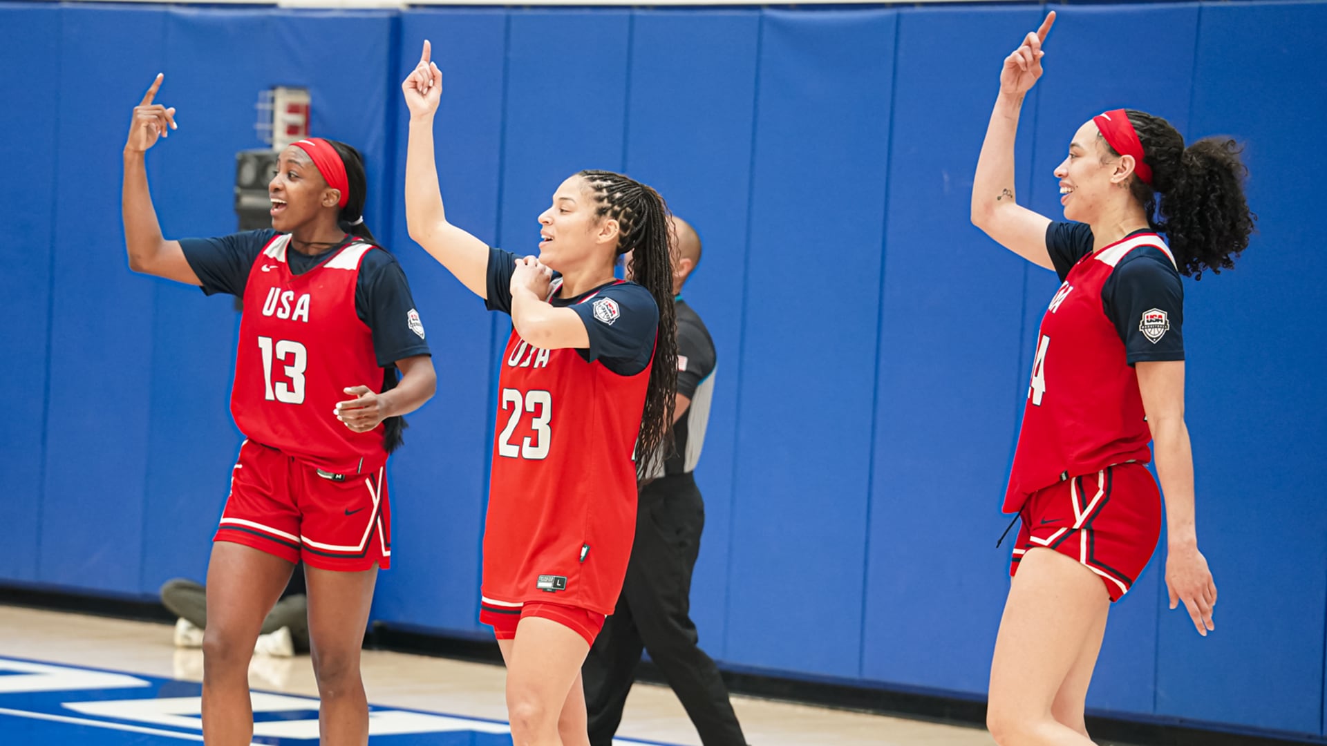 Chelsea Gray and Jackie Young at the December 2025 USA Women's National Team Training Camp (Photo Credit: USA Basketball)