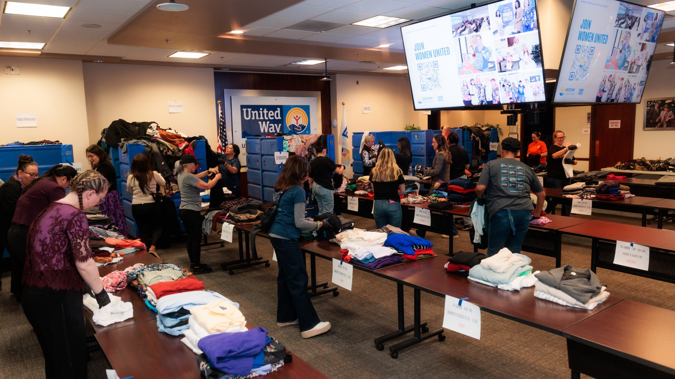 Aces at United Way's Sip N Sort Volunteer Event