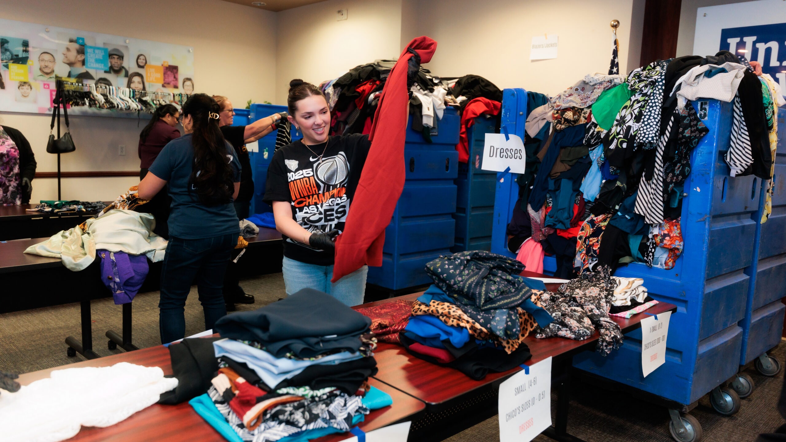 Aces at United Way's Sip N Sort Volunteer Event