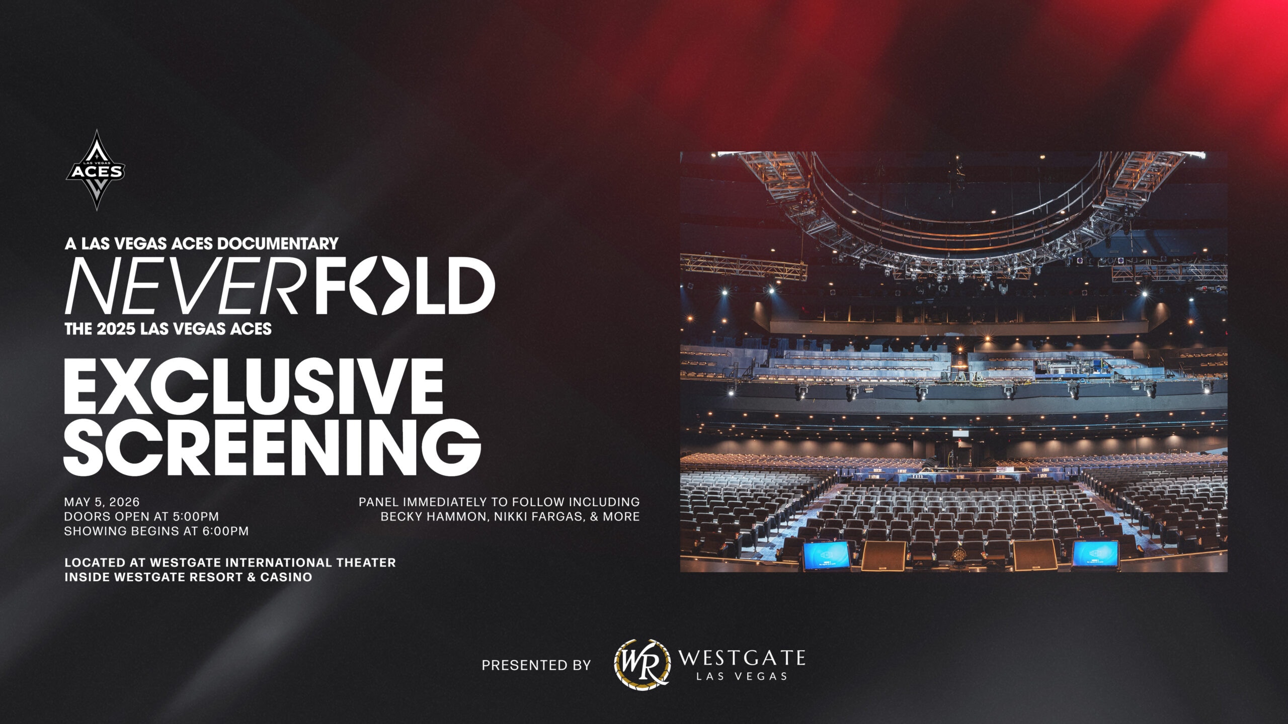 Las Vegas Aces to Premiere “Never Fold” at Westgate Las Vegas Resort & Casino on May 5