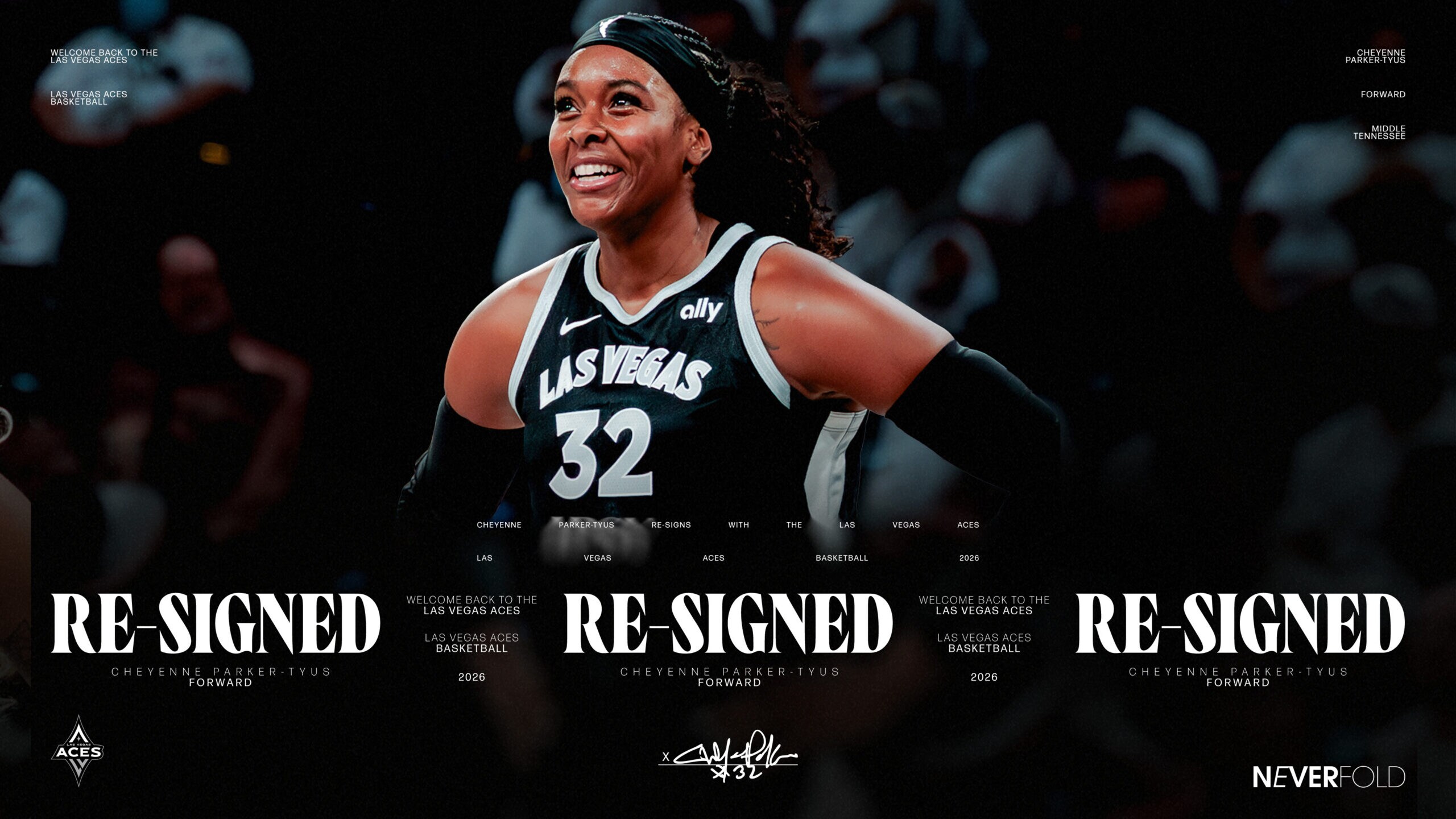 Las Vegas Aces Re-Sign 2025 WNBA Champion Cheyenne Parker-Tyus