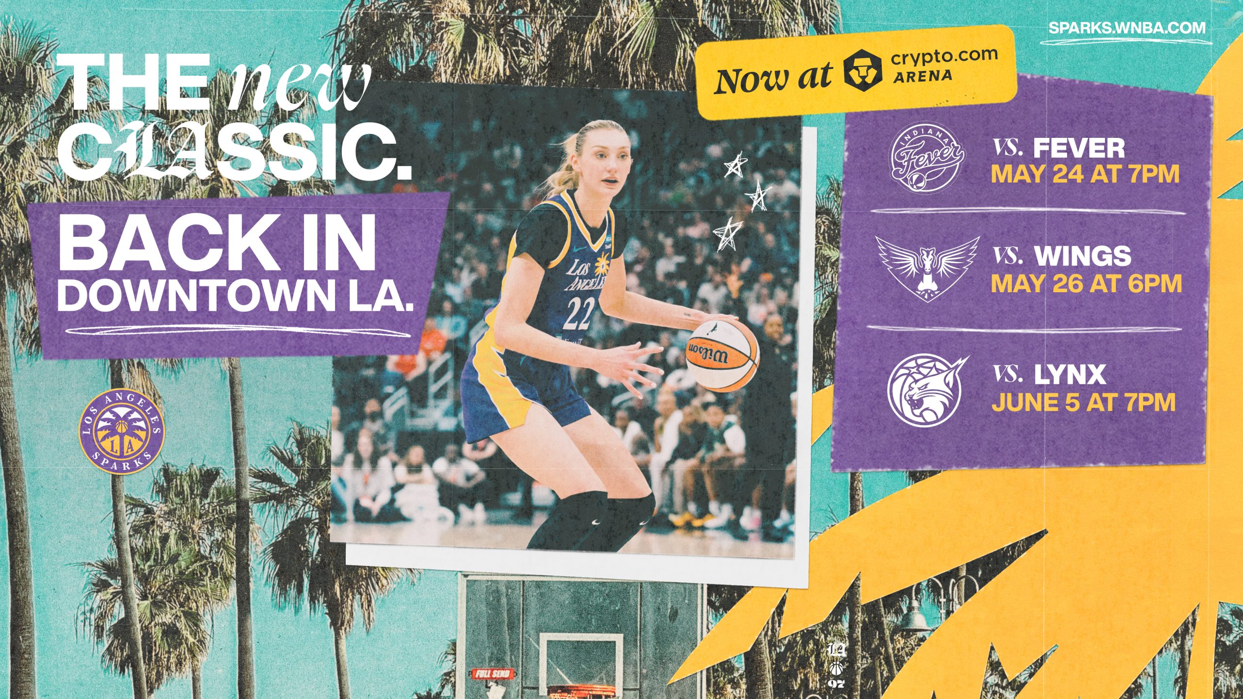 WNBA Los Angeles Sparks サイン入り写真 LA Sparks sign 5-year extension to play home games at Crypto
