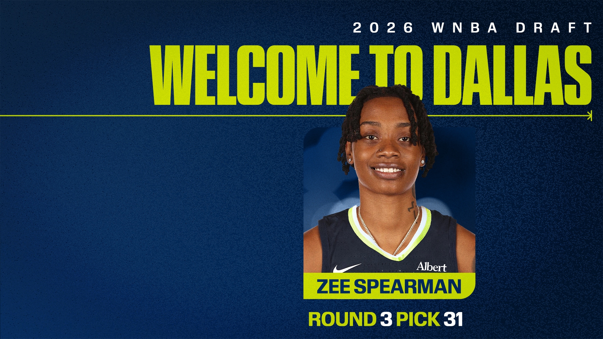 Dallas Wings Select Zee Spearman No. 31 Overall in 2026 WNBA Draft