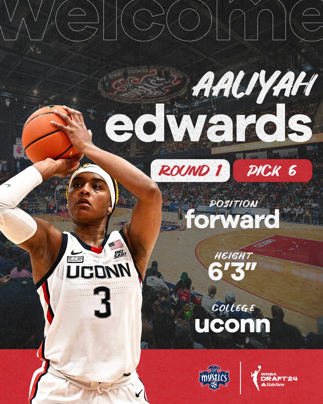 Mystics Select Aaliyah Edwards with Sixth Pick in 2024 WNBA Draft