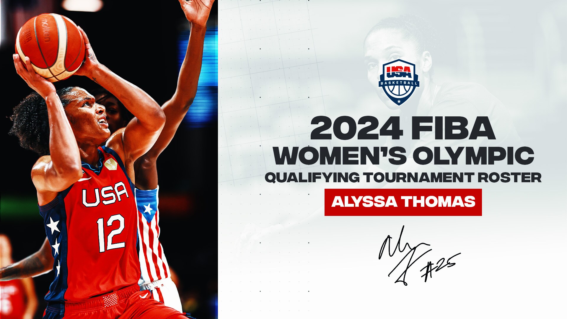 Alyssa Thomas Selected to USA Women’s 2024 FIBA Olympic Qualifying Tournament Roster