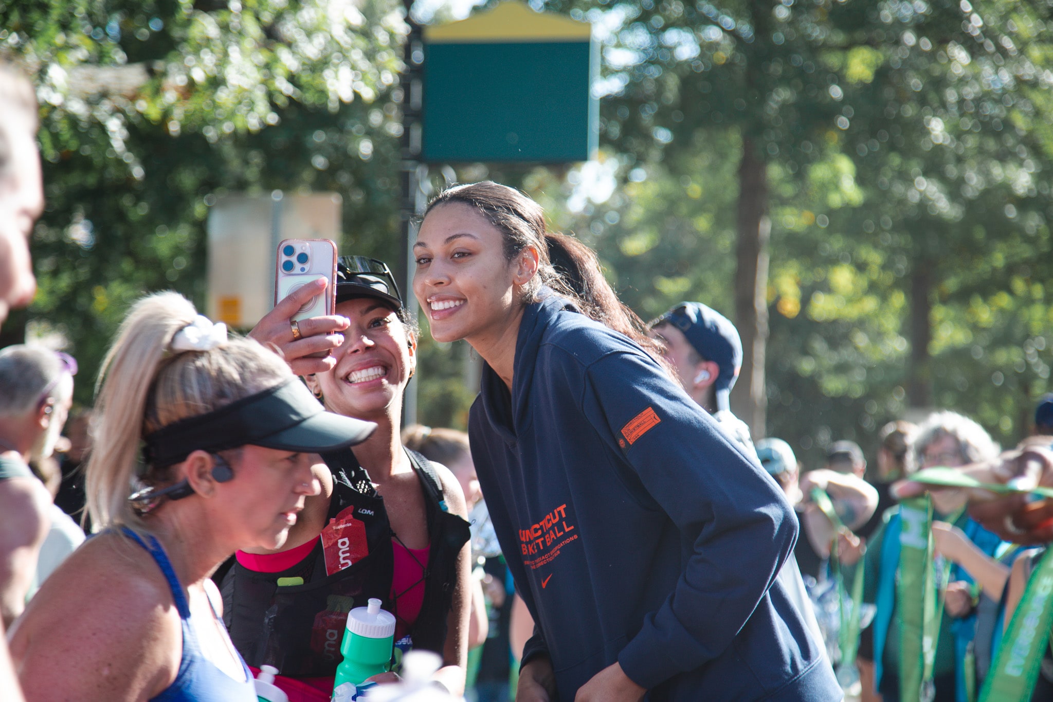 Aaliyah Edwards and Olivia Nelson-Ododa at the Eversource Hartford Marathon
