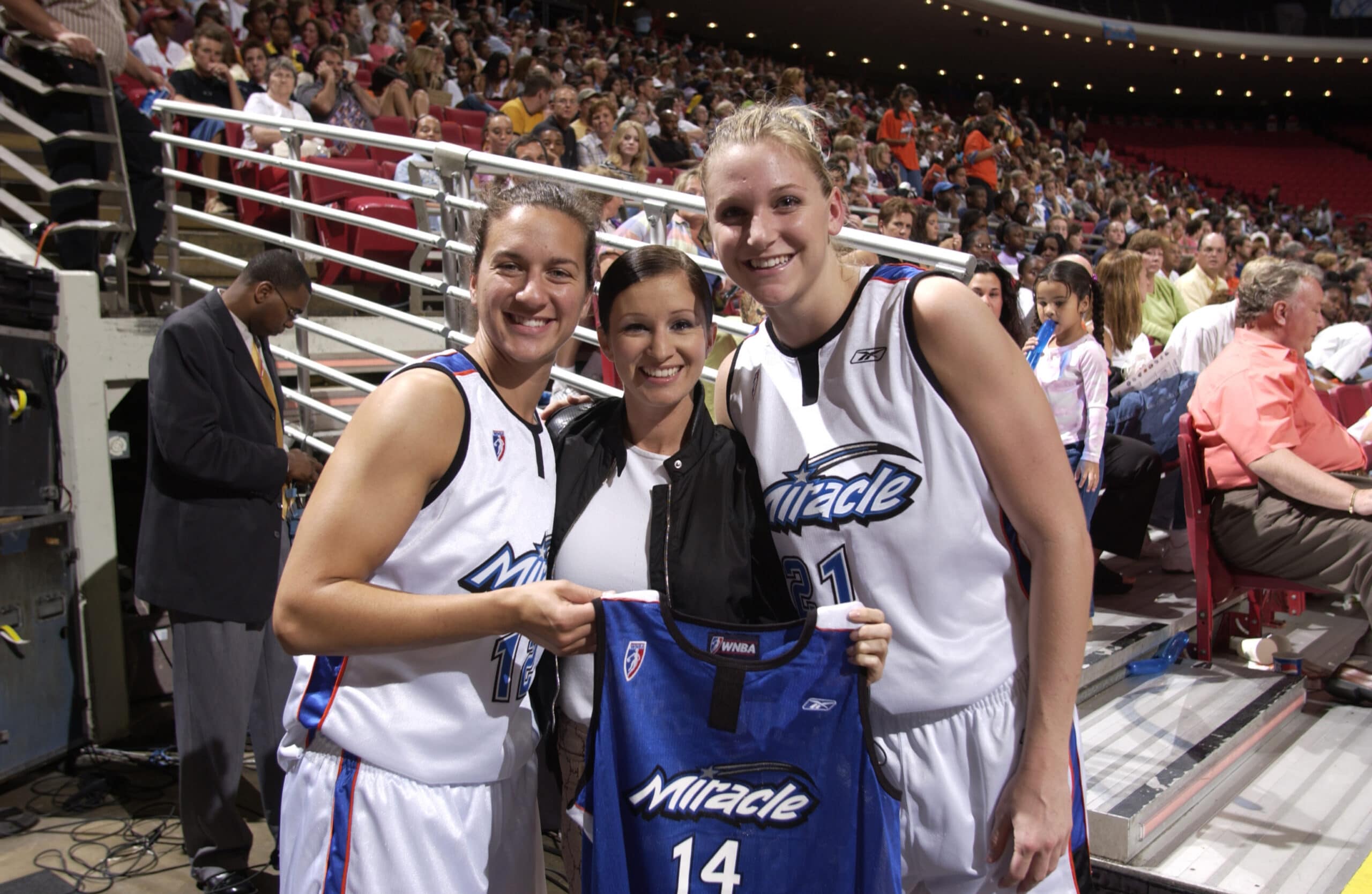McCain and Wyckoff present Crystal Lewis with jersey