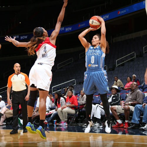 Lynx guard Jennifer O' Neill had an up-and-down game against the Mystics, scoring seven points and collecting three rebounds, but while also committing three turnovers.
