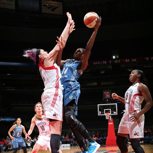 Lynx forward Devereaux Peters scored just four points against the Mystics, but grabbed six rebounds and had two steals.