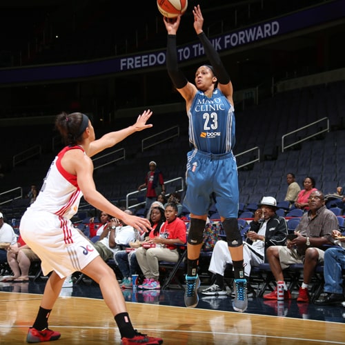 Lynx forward Maya Moore struggled in her first preseason game, finishing with just seven points, shooting 2-of-7 from the field. She also added five rebounds, two assists and a steal.