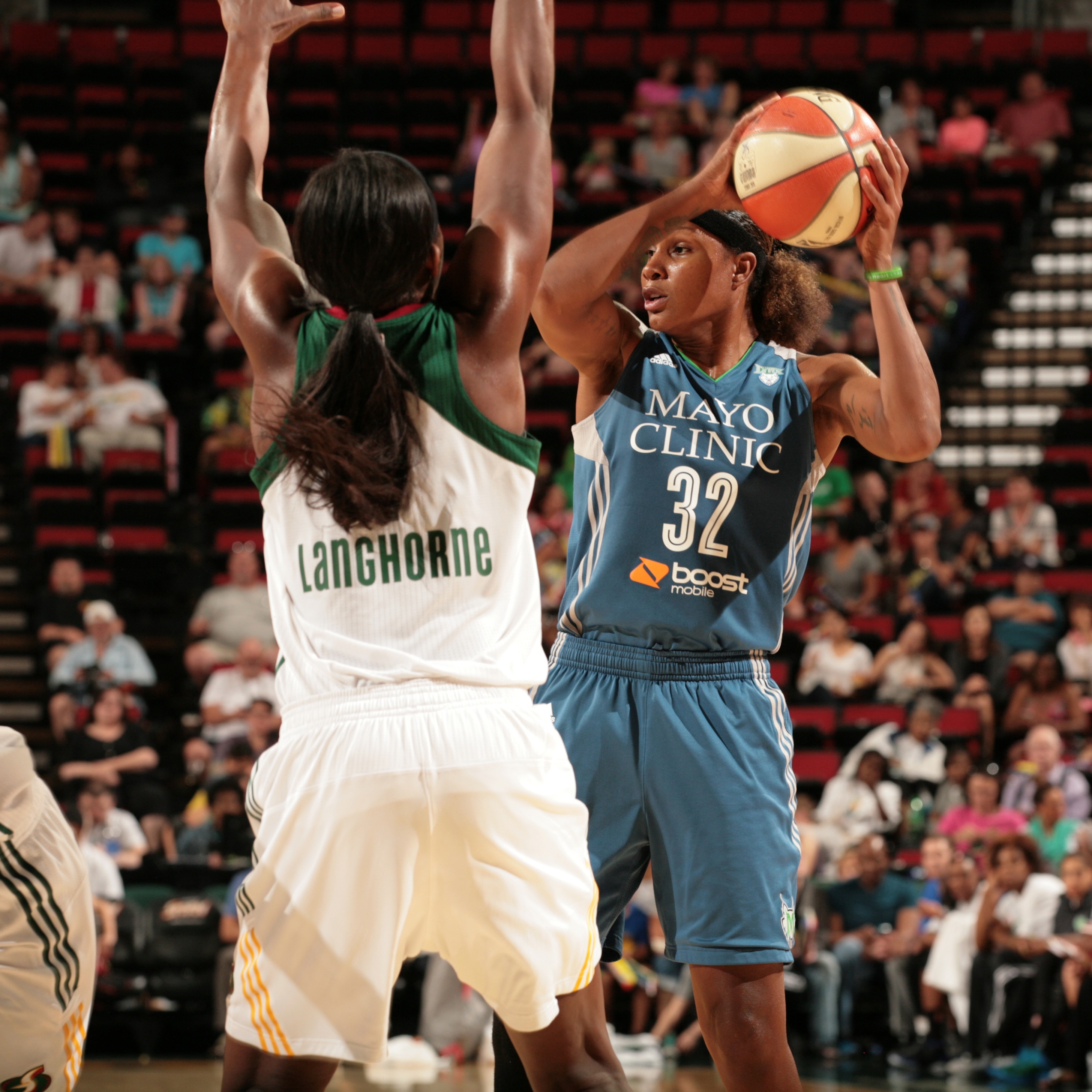 Lynx forward Rebekkah Brunson had a surprisingly quiet game in Seattle, scoring only four points while grabbing seven rebounds and two steals.