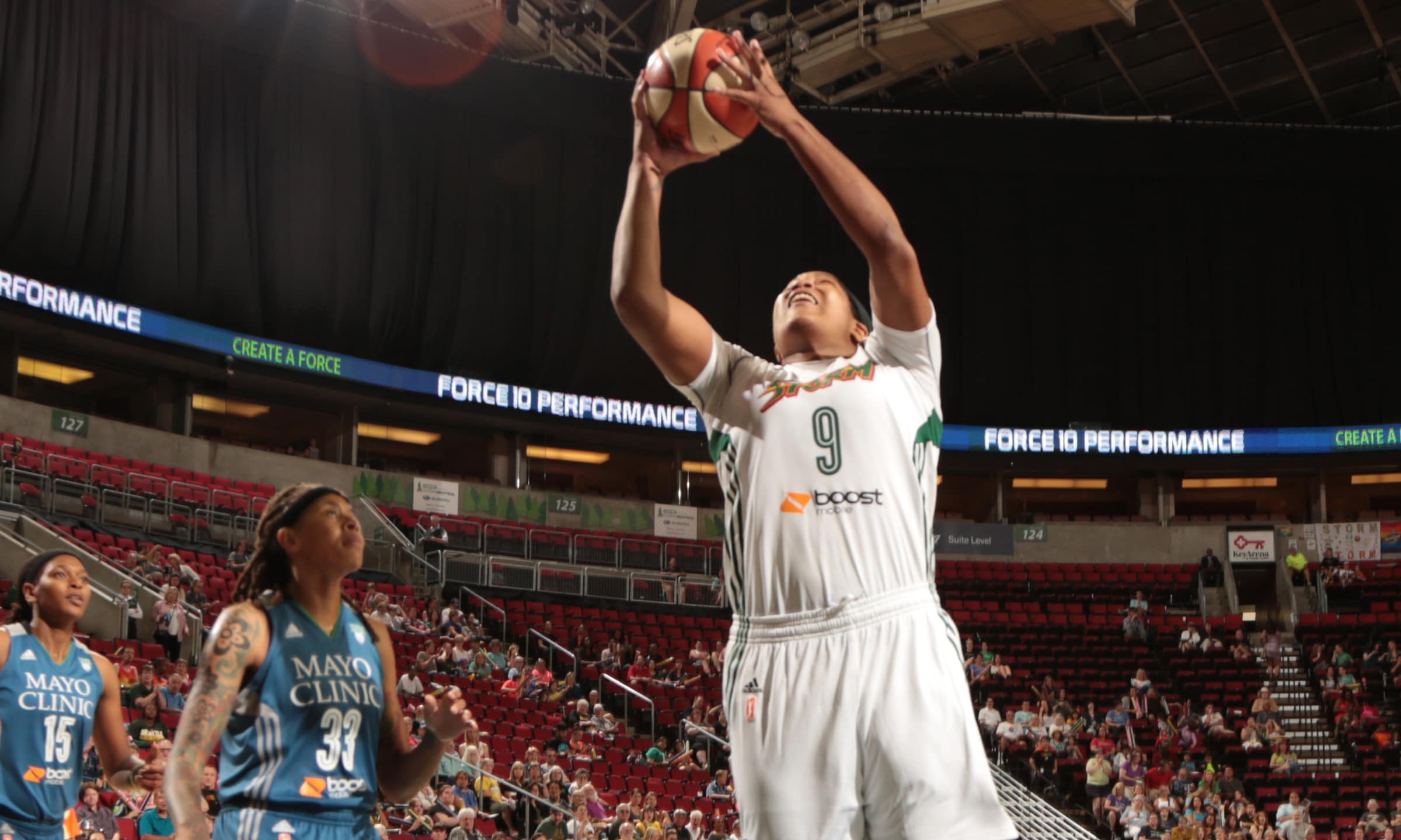 Storm center Markeisha Gatling came off the bench for Seattle to score seven points and grab two rebounds.