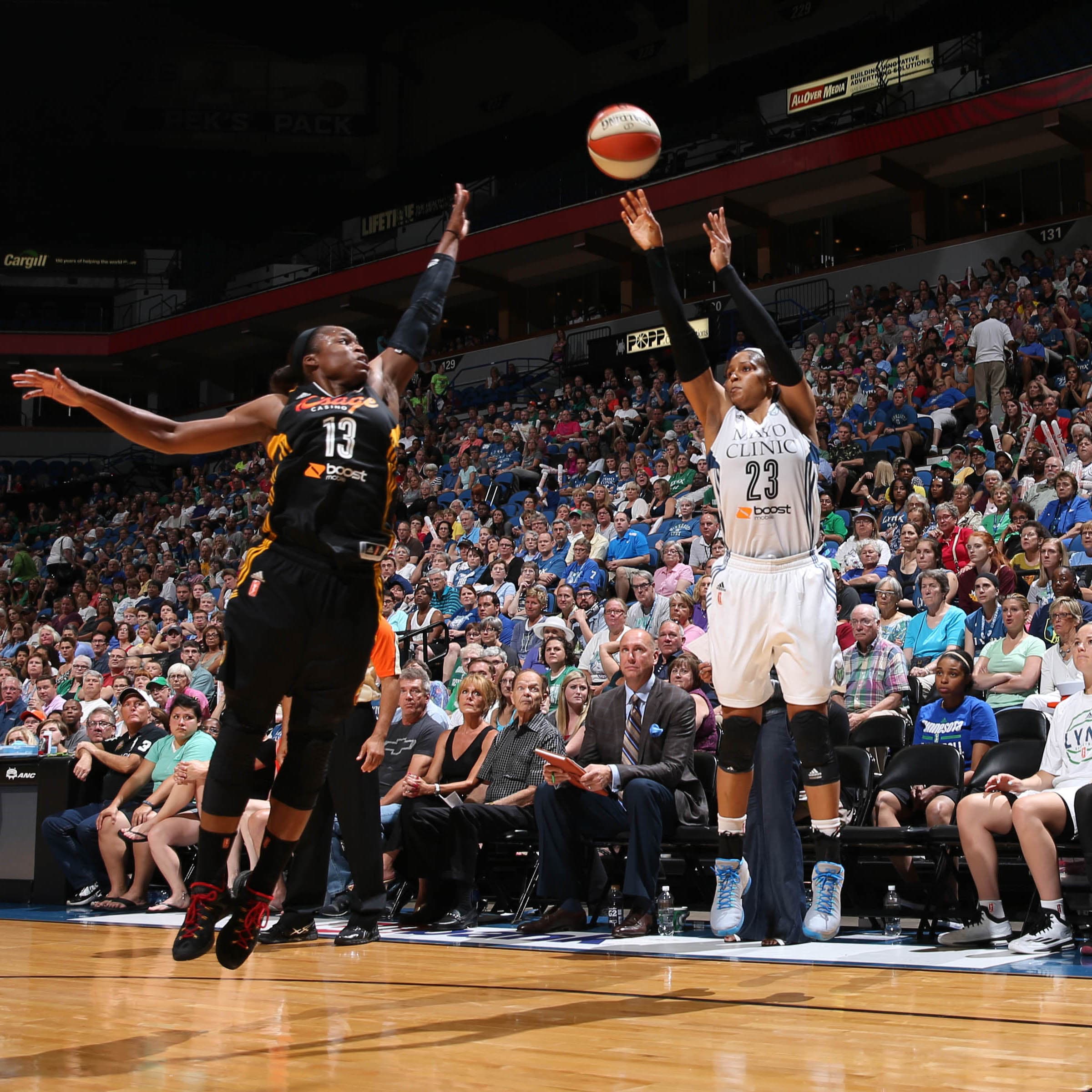 Despite nine early points, Lynx forward Maya Moore could only manage seven points through the final three quarters of the game.
