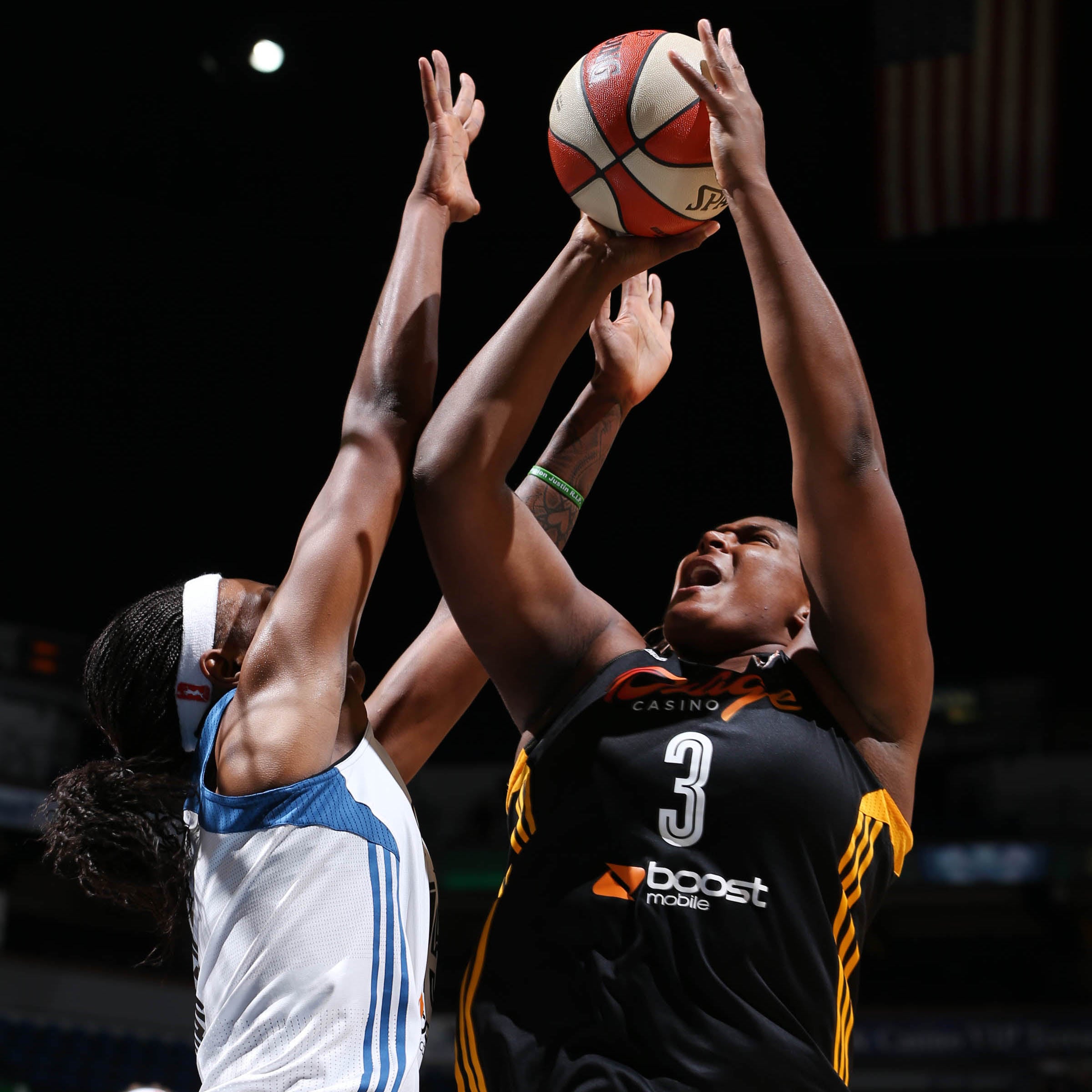 Shock center Courtney Paris provided Tulsa with multiple second-chances and helped the Shock control the paint. Paris finished with 16 points and 11 rebounds.