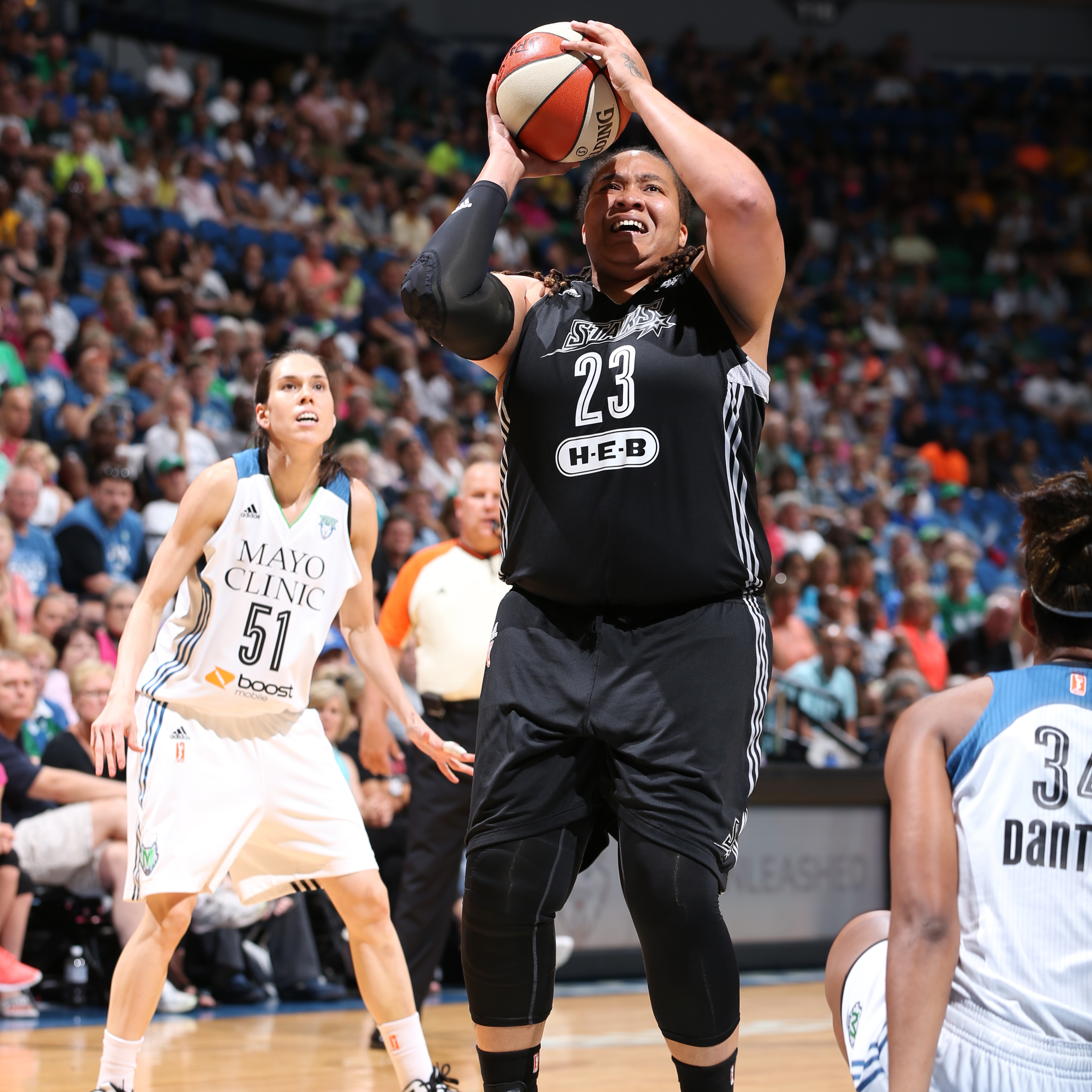 Stars center Danielle Adams steadied San Antonio, as best she could anyways, finishing with nine points on 3-of-5 (60 percent) shooting to go with her three rebounds.