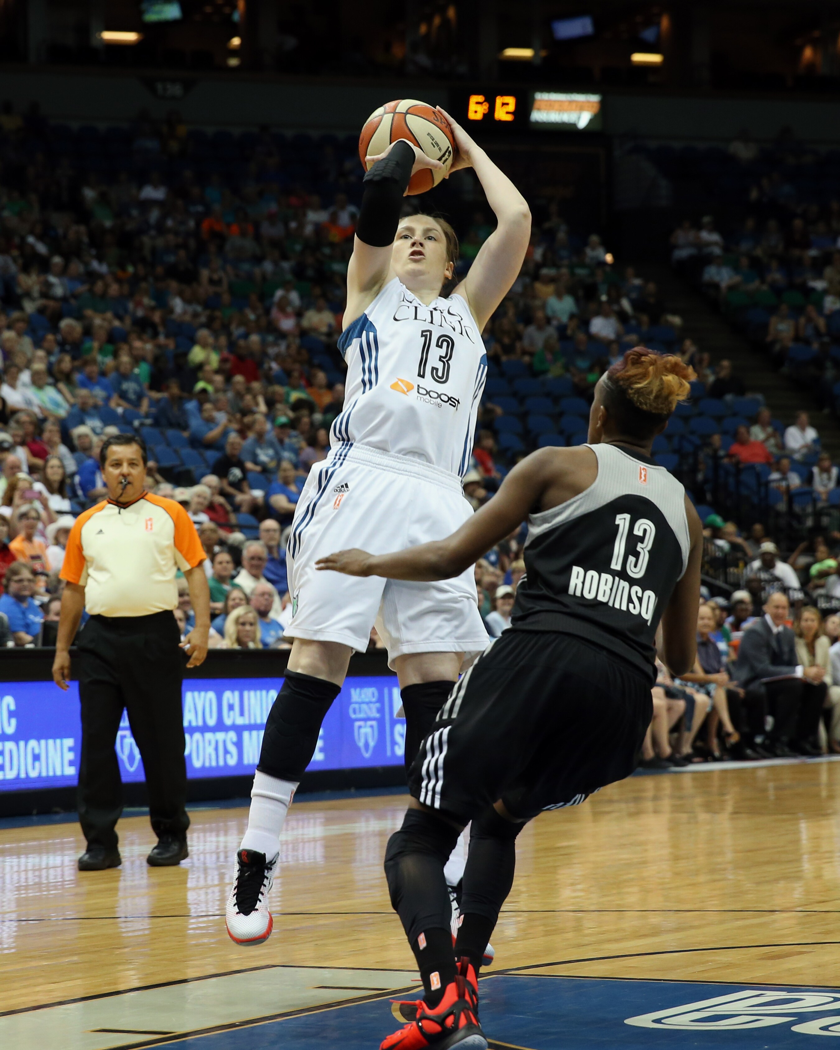 Lynx guard Lindsay Whalen had a quiet night, scoring just two points while dishing out five assists in 18 minutes of playing time.