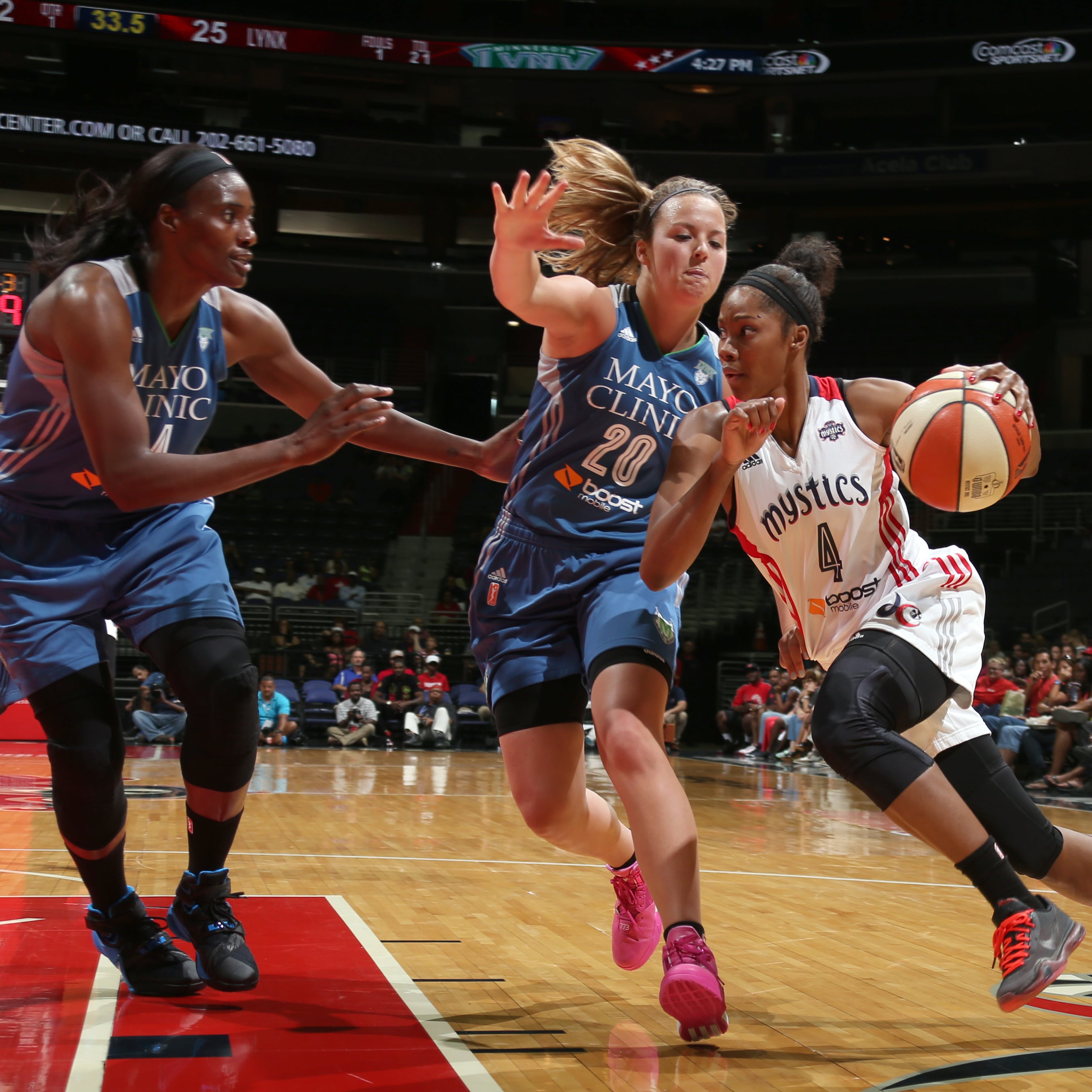 Mystics guard Tayler Hill struggled off the bench for Washington, scoring just five points on 1-of-7 (14 percent) shooting.