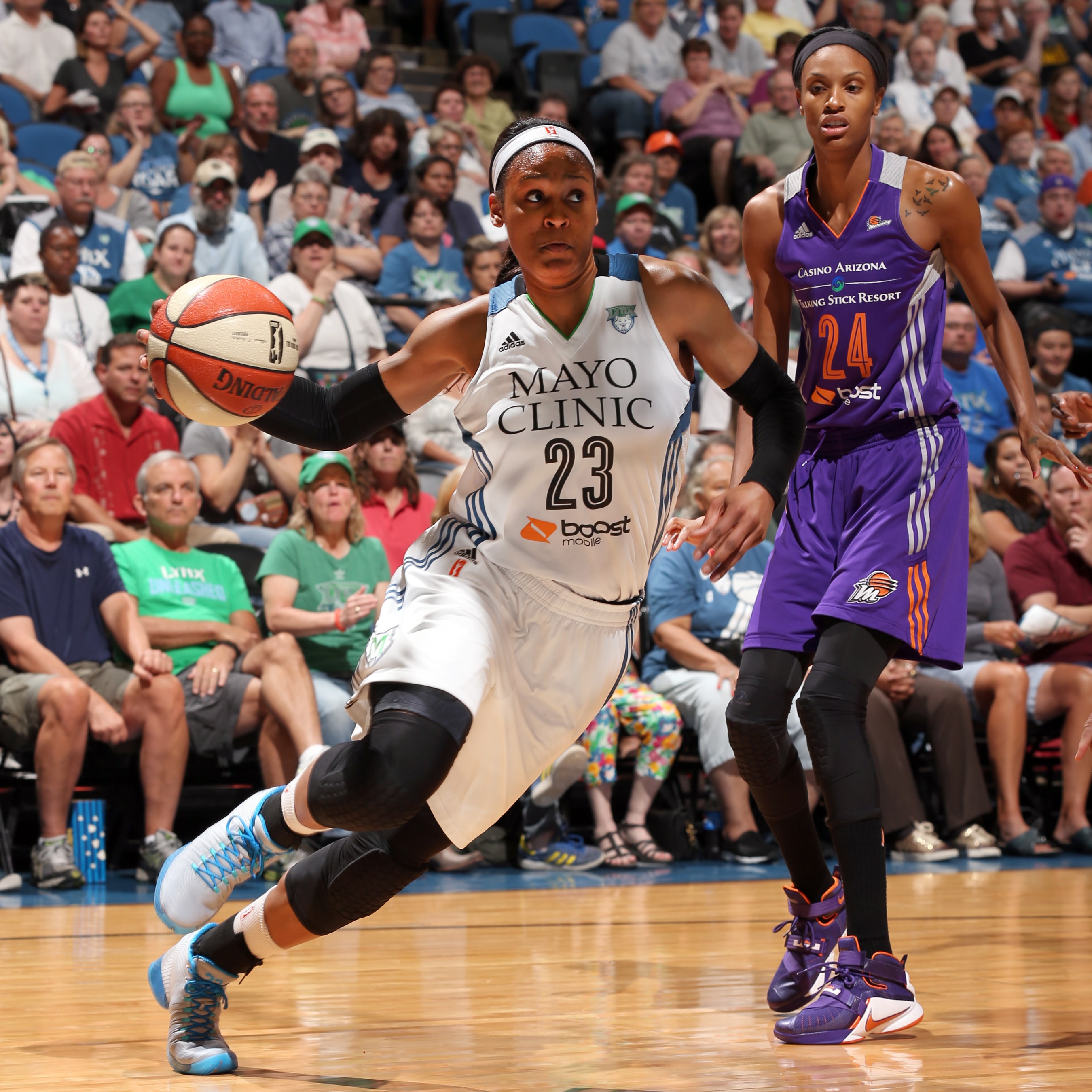 Lynx forward Maya Moore poured in a game-high 28 points to go with nine rebounds, five assists, four steals and a block.