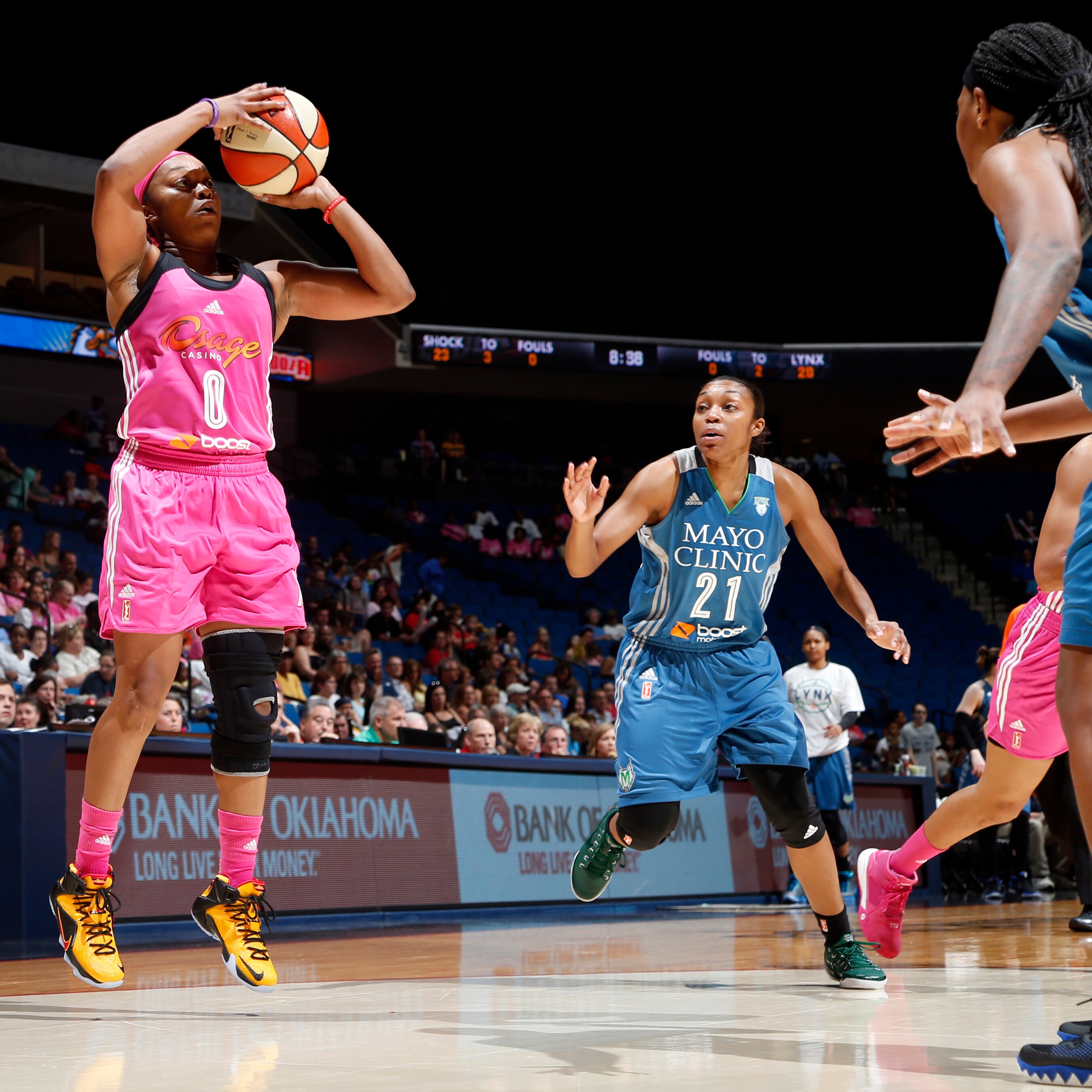 Shock guard Odyssey Sims had a solid all-around game against Minnesota. Sims finished with 16 points, four rebounds and six assists in a game-high 37 minutes of playing time.