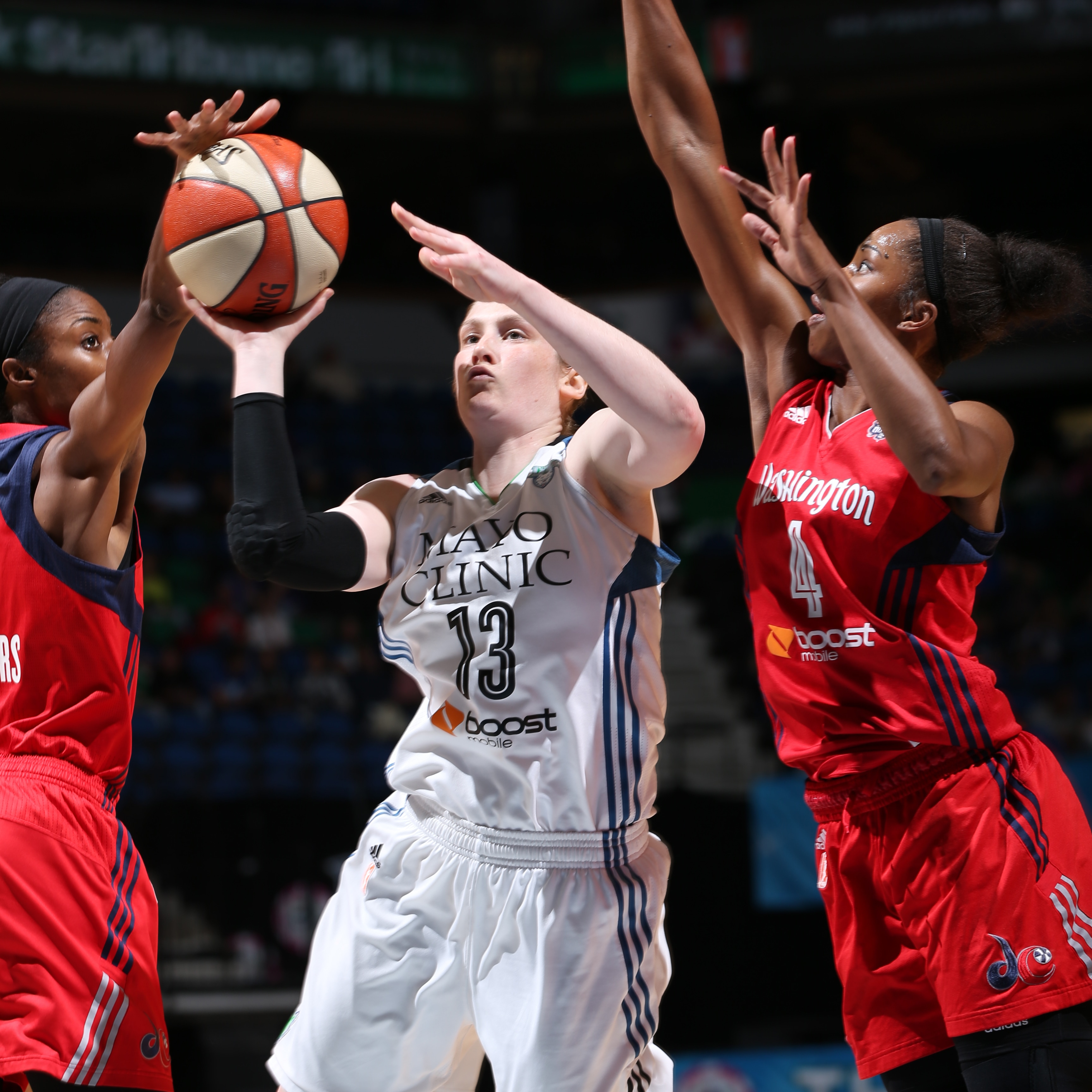 Lynx guard Lindsay Whalen had a rather quiet night, finishing with just four points, four rebounds and three assists.