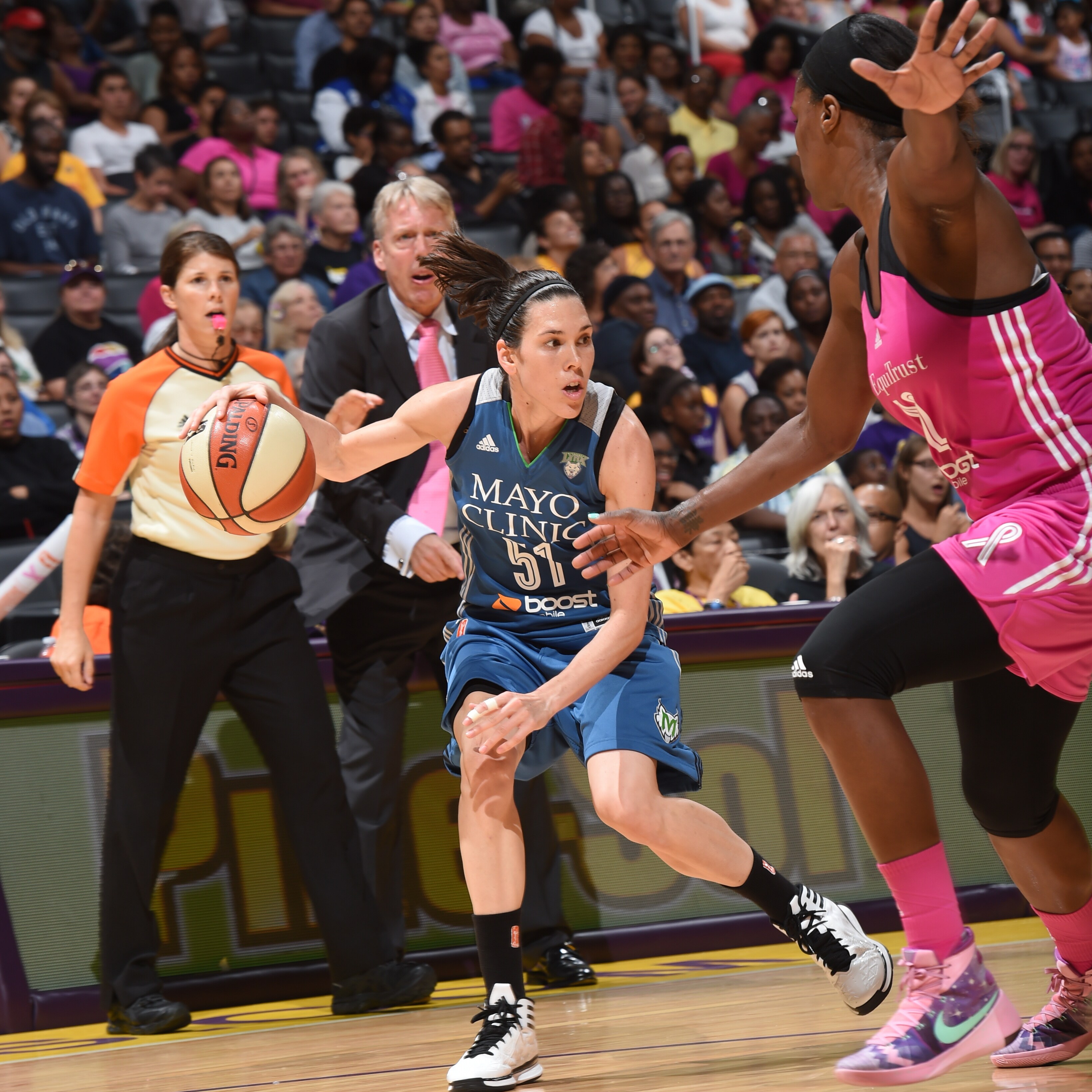 Lynx guard Anna Cruz had a solid all-around game in Los Angeles, finishing with nine points, three rebounds, four assists, two steals and one blocked shot despite the loss.