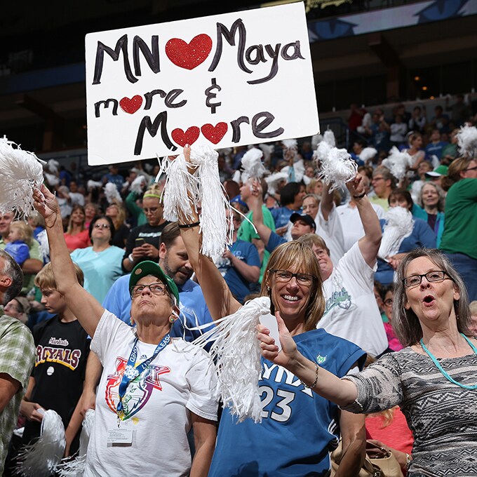 MINNEAPOLIS, MN - SEPTEMBER 24: Minnesota Lynx fans hold up signs during Game One of the WNBA Western Conference Finals against the Phoenix Mercury on September 24, 2015 at Target Center in Minneapolis, Minnesota. NOTE TO USER: User expressly acknowledges and agrees that, by downloading and or using this Photograph, user is consenting to the terms and conditions of the Getty Images License Agreement. Mandatory Copyright Notice: Copyright 2015 NBAE (Photo by David Sherman/NBAE via Getty Images)