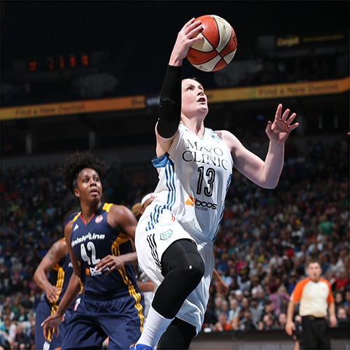 MINNEAPOLIS, MN - OCTOBER 6: Lindsay Whalen #13 of the Minnesota Lynx shoots the ball against the Indiana Fever during Game Two of the 2015 WNBA Finals on October 6, 2015 at Target Center in Minneapolis, Minnesota. NOTE TO USER: User expressly acknowledges and agrees that, by downloading and or using this Photograph, user is consenting to the terms and conditions of the Getty Images License Agreement. Mandatory Copyright Notice: Copyright 2015 NBAE (Photo by David Sherman/NBAE via Getty Images)