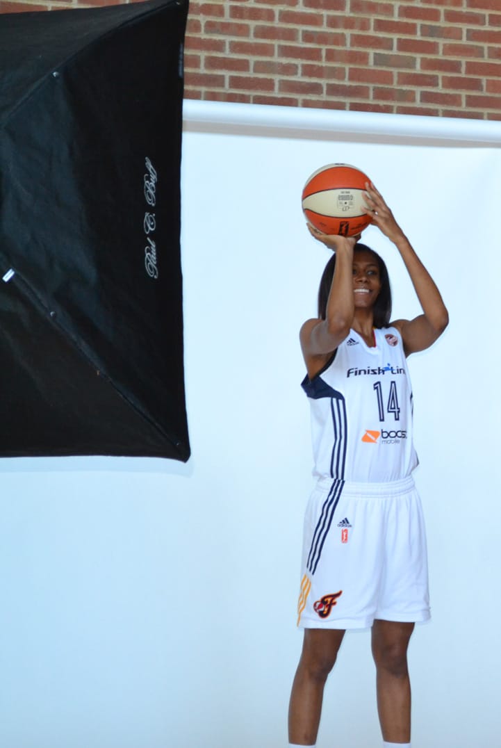 Briana Butler poses for a photo during Indiana Fever Media Day.