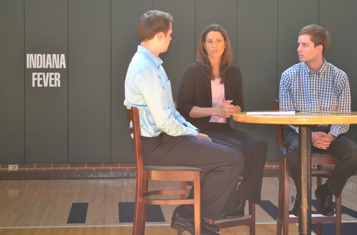 Head Coach Stephanie White talks with feverbasketball.com during Indiana Fever Media Day.