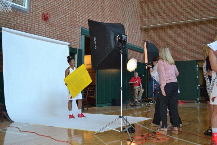 Briann January poses for a photo during Indiana Fever Media Day.