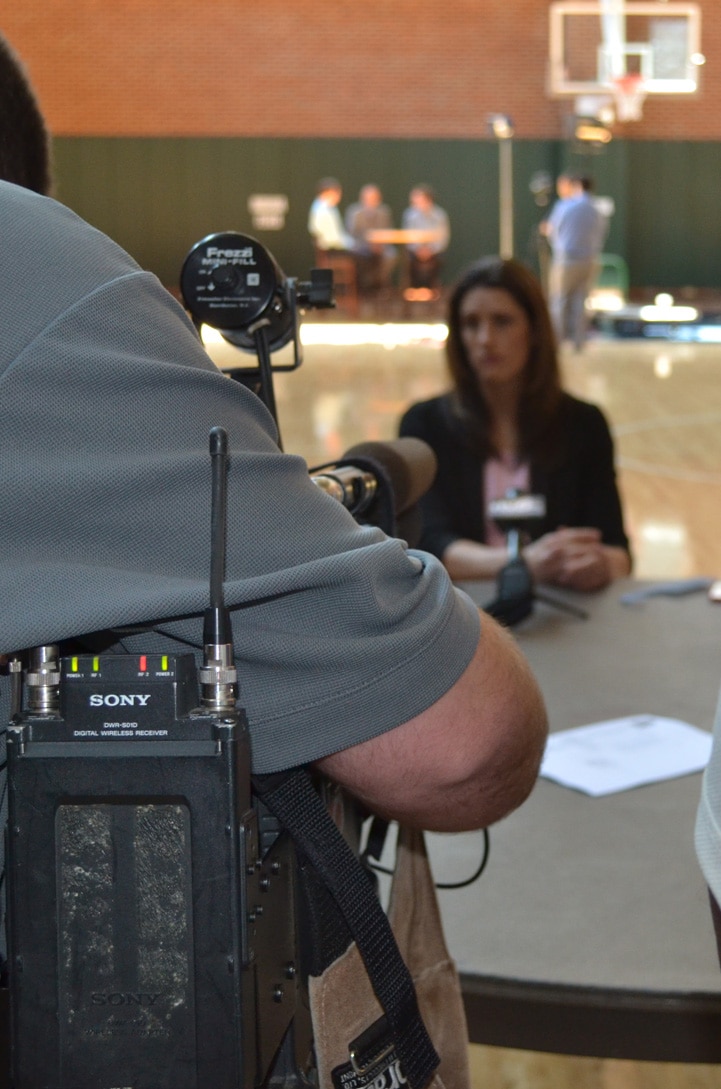 Head Coach Stephanie White talks to the media during Indiana Fever Media Day.