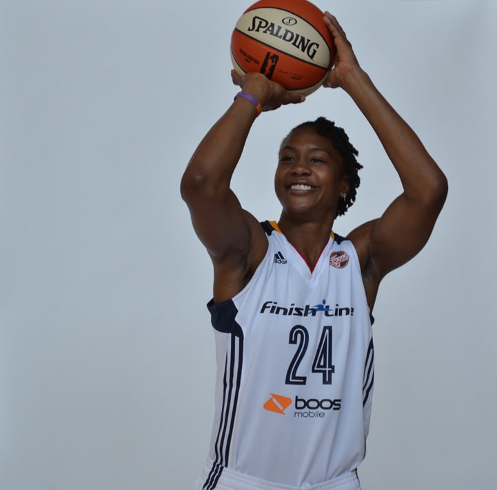 Tamika Catchings poses for a photo during Indiana Fever Media Day.