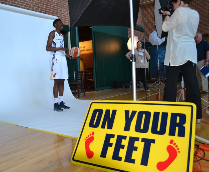 Natasha Howard poses for a photo during Indiana Fever Media Day.