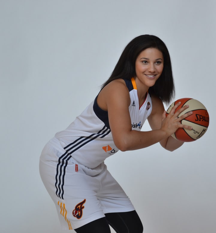 Natalie Achonwa poses for a photo during Indiana Fever Media Day.