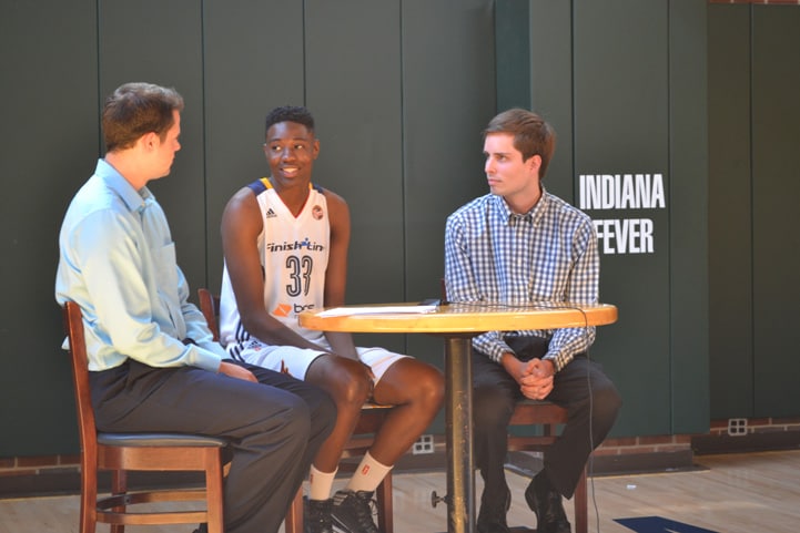 Natasha Howard talks with feverbasketball.com during Indiana Fever Media Day.