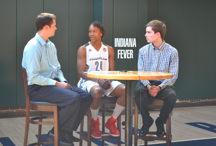 Tamika Catchings talks with feverbasketball.com during Indiana Fever Media Day.