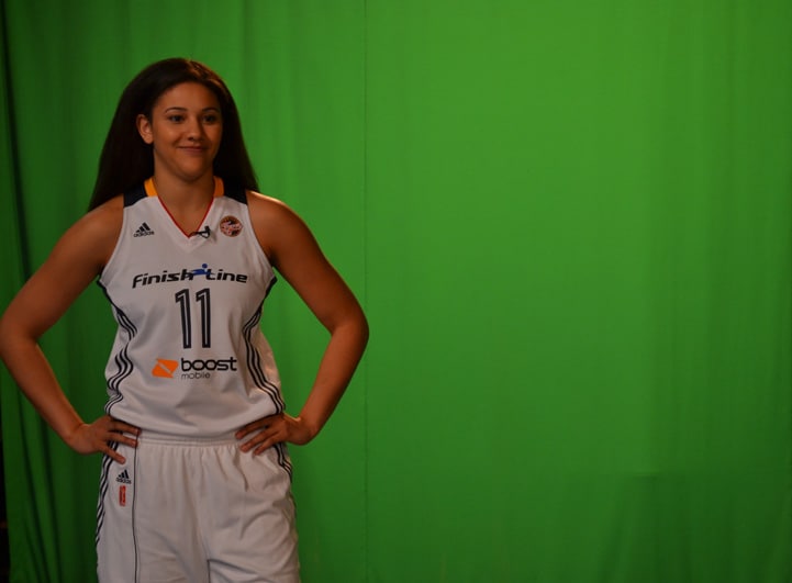 Natalie Achonwa poses for a photo during Indiana Fever Media Day.