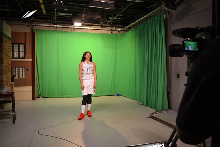 Natalie Achonwa poses for a photo during Indiana Fever Media Day.