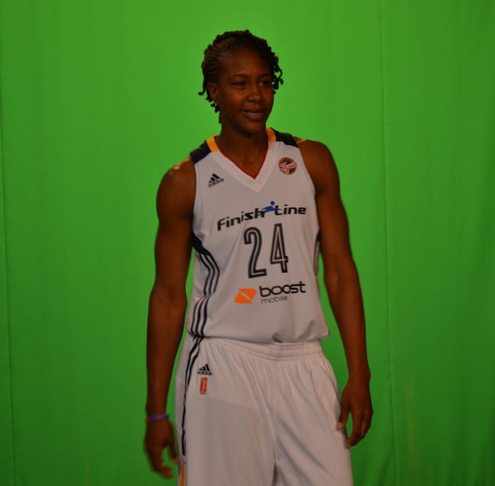 Tamika Catchings poses for a photo during Indiana Fever Media Day.